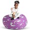 Creative QT Stuff ’n Sit Large 33’’ Bean Bag Storage Cover for Stuffed Animals & Toys, Giant Beanbag Chair for Kids Ages 3-14, Bedroom Organizer for Easter, Purple Unicorn